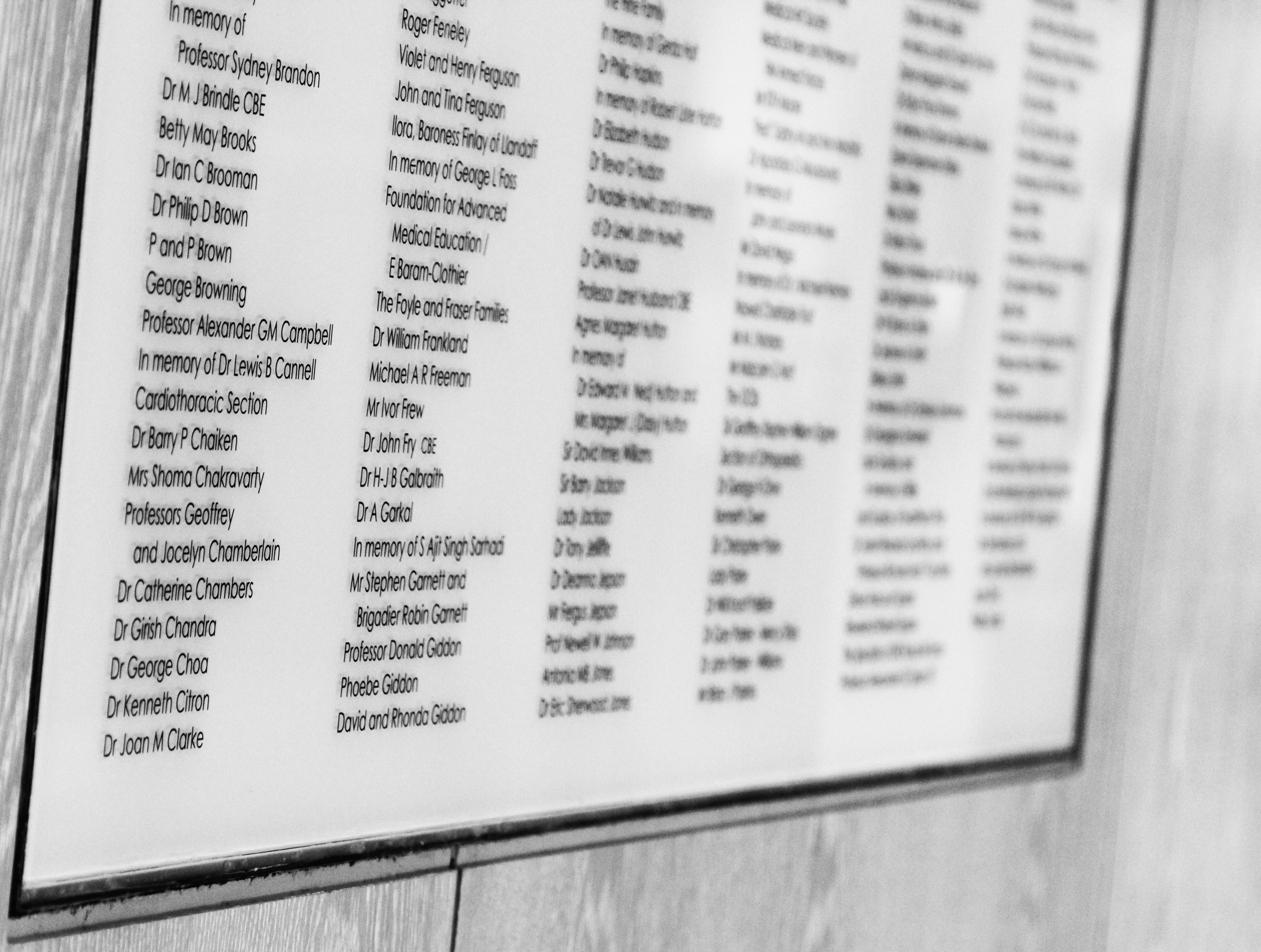 Memorial board