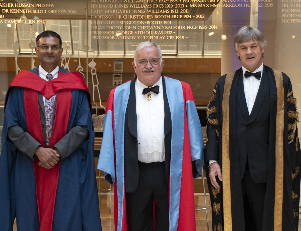 Professor Ketan Dhatariya, President of RSM Endocrinology & Diabetes Section, Professor Sir Stephen O’Rahilly and Professor Roger Kirby