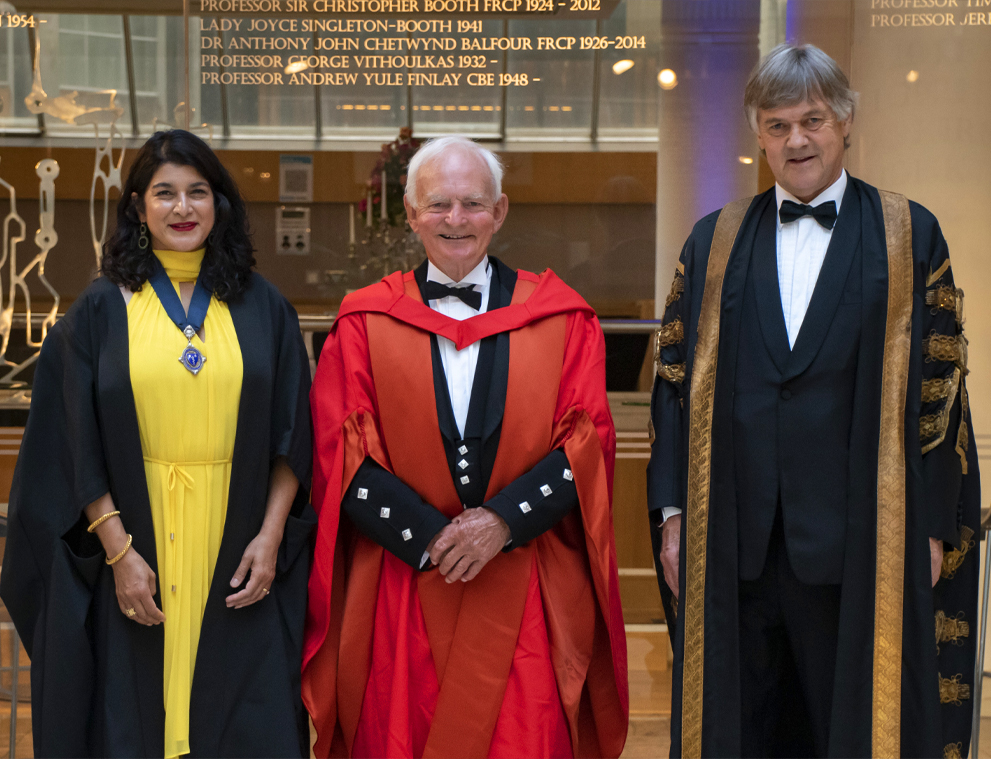 Dr Samantha Shinde, President of RSM Anaesthesia Section, Dr Iain Glen and Professor Roger Kirby