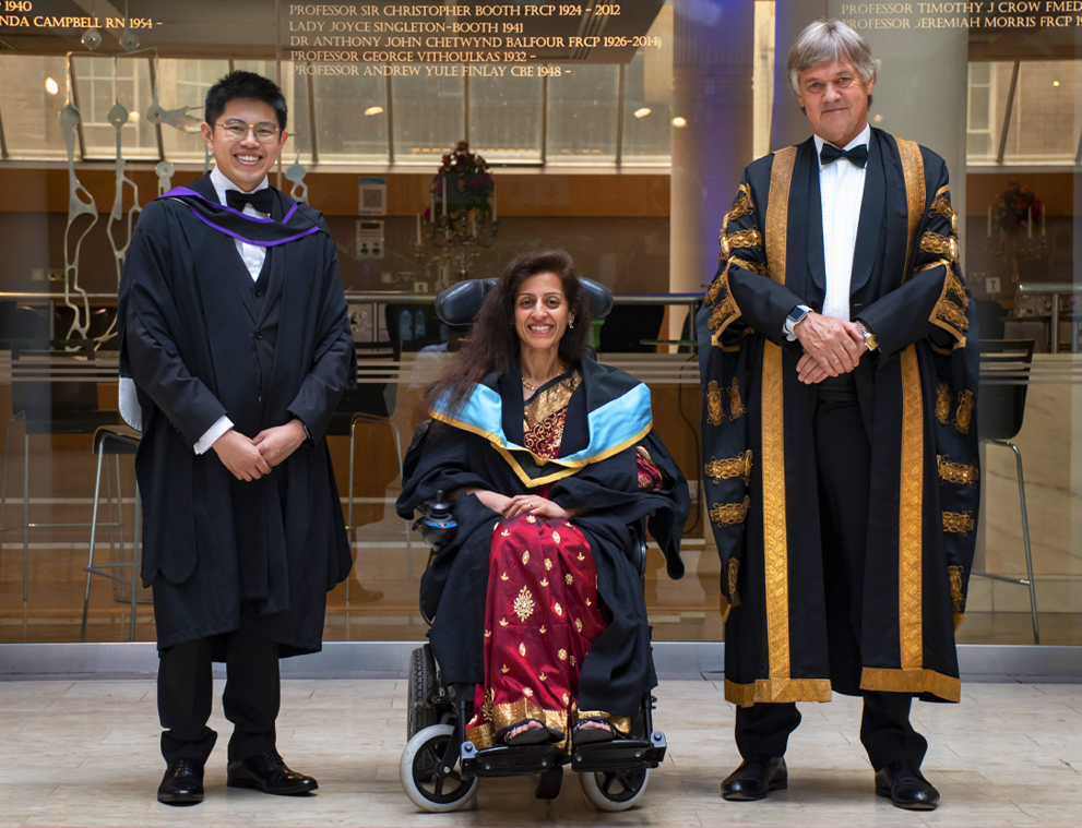 Dr Bernard Ho, President-Elect of Trainees Section, Dr Afsana Elanko and Professor Roger Kirby
