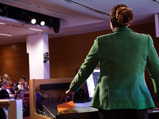 Speaker in the auditorium